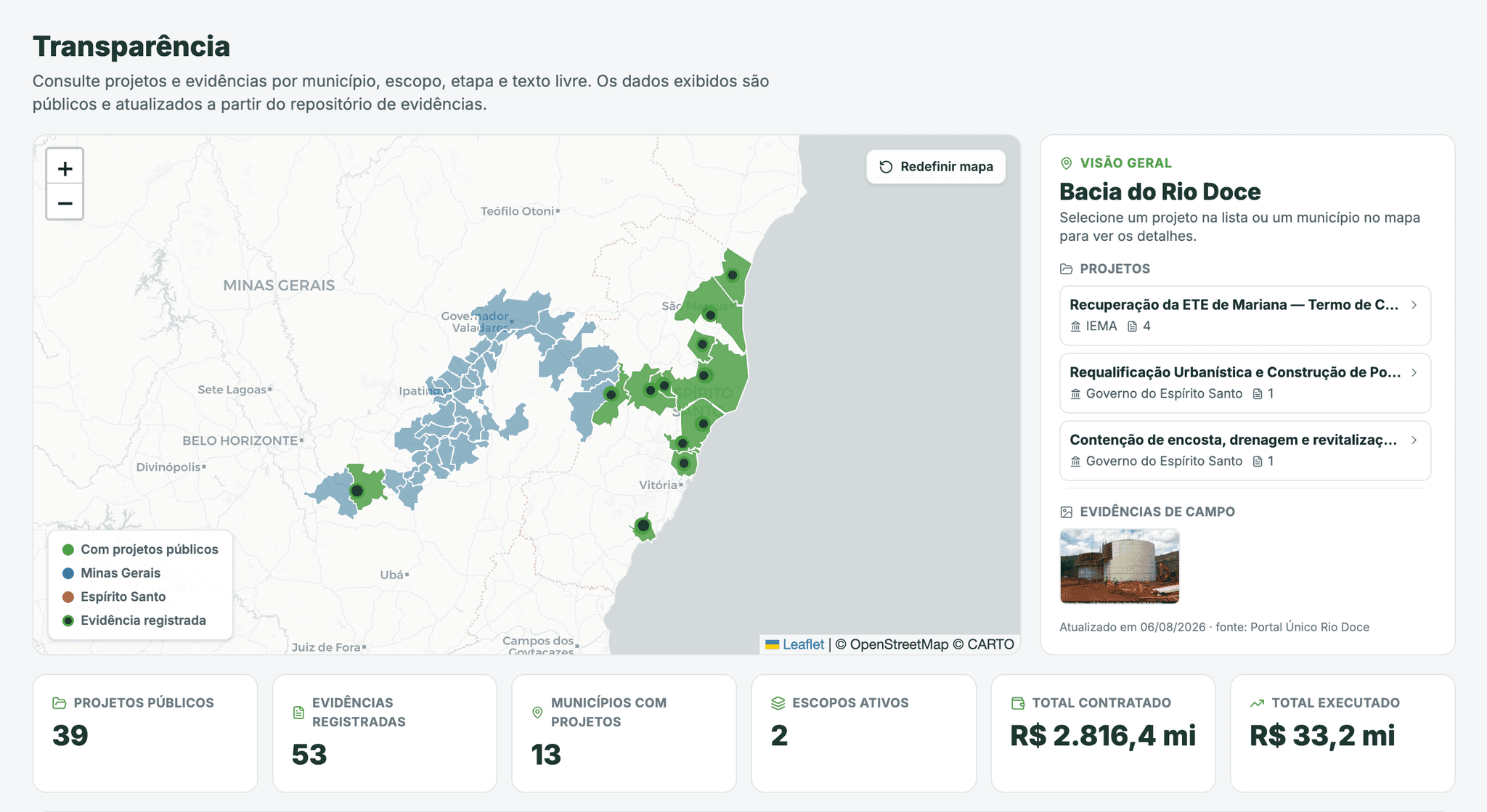 Transparência no mapa preview
